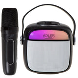 Adler AD 1199 Karaoke Lautsprecher mit Mikrofon SD USB AUX Bluetooth schwarz