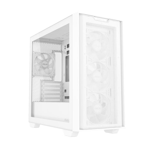 ASUS A21 PLUS TG ARGB White microATX PC Gehäuse mit Mesh Front und 4 ARGB Lüftern