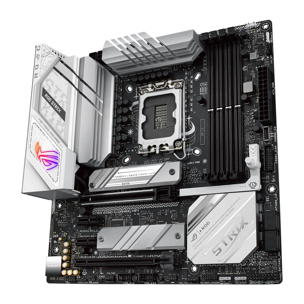 ASUS ROG STRIX B760-G GAMING WIFI Mainboard Sockel Intel LGA 1700 (Intel B760, mATX, DDR5) weiß