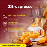 Adler AD 4014 elektrische Zitruspresse 1L Saftpresse Orangenpresse weiß