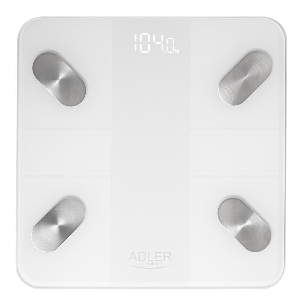 Adler AD 8186 Smart Badezimmerwaage mit App und Bluetooth Weiß