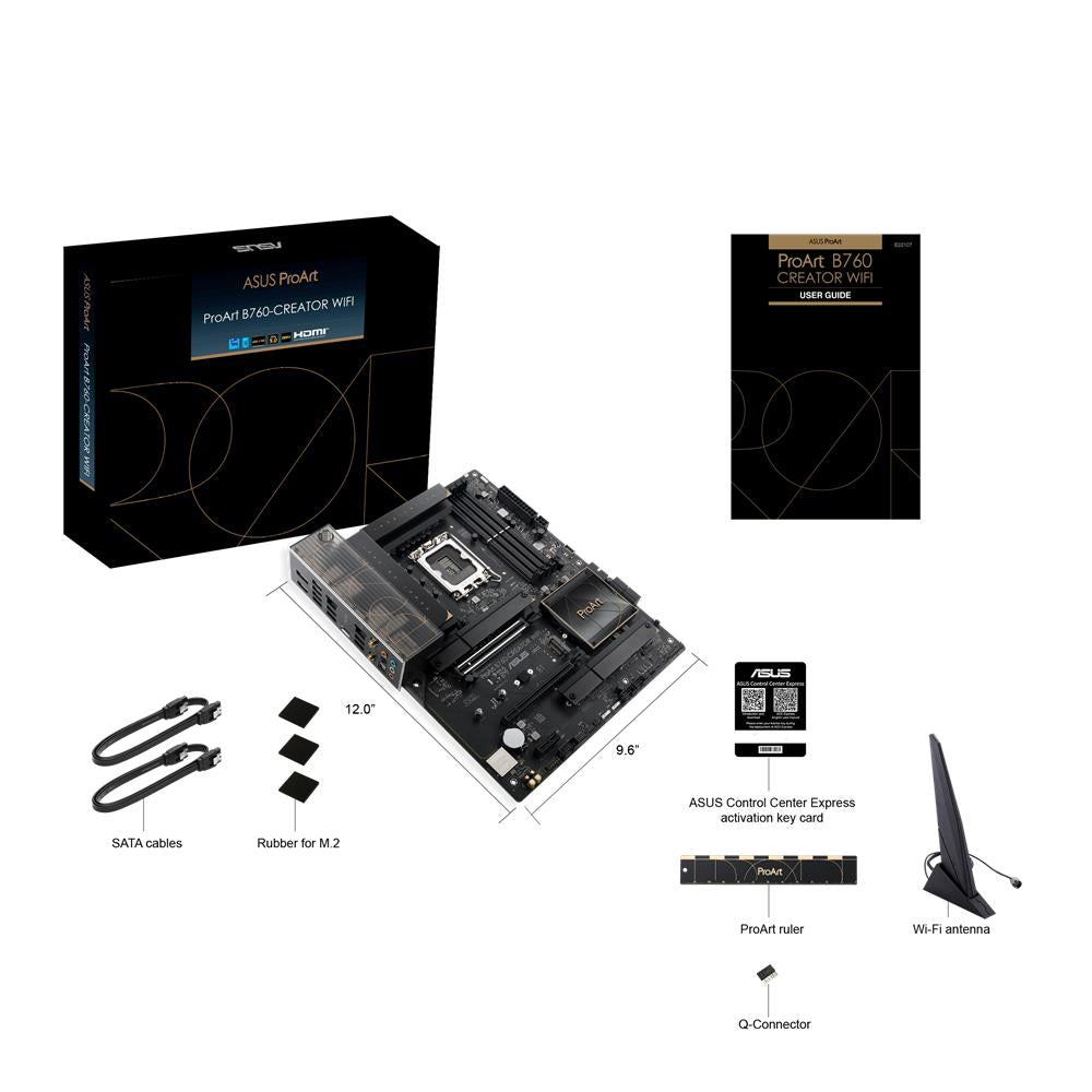 ASUS PROART B760-CREATOR WIFI Mainboard Sockel Intel LGA1700 (ATX, PCIe 5.0, DDR5, WIFI 6, 3x M.2)