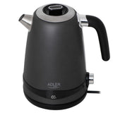 Adler AD 1295 Wasserkocher 1,7L mit LCD Display Temperaturregelung grau