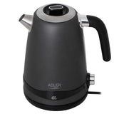 Adler AD 1295 Wasserkocher 1,7L mit LCD Display Temperaturregelung grau
