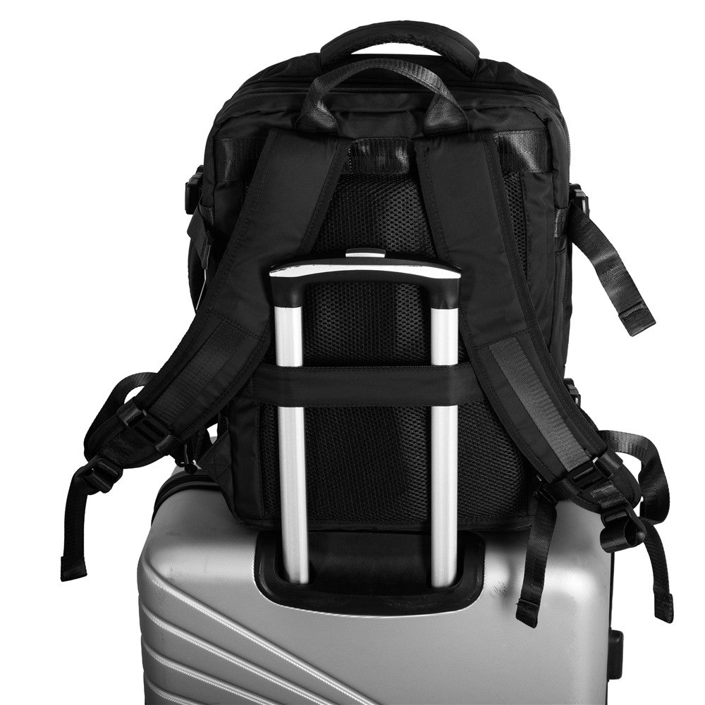Camry CR 6881b Business Rucksack 24 L erweiterbar, Handgepäck Rucksack 40x20x30 cm, Laptoprucksack bis 15,6 Zoll, RFID, USB, YKK-Reißverschlüsse, wasserabweisend, schwarz