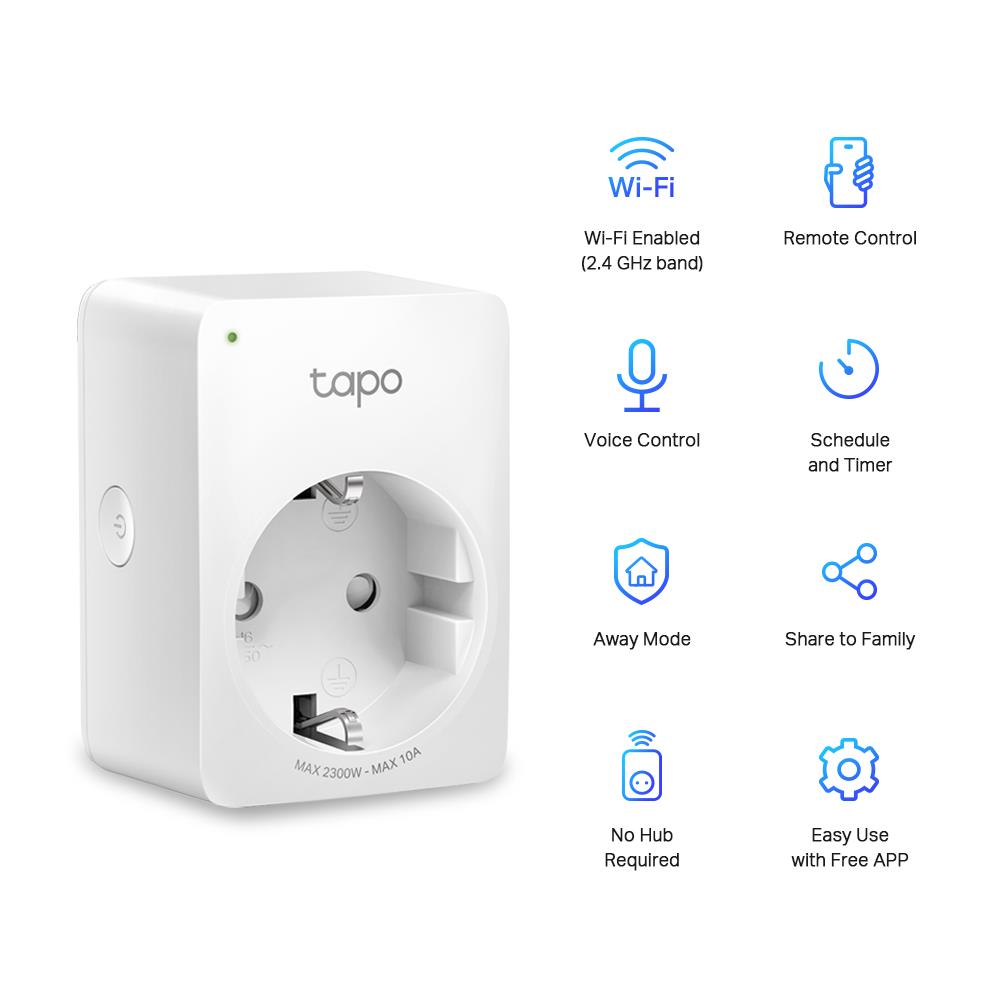 TP-Link Tapo P100 Mini Smart WLAN-Steckdose 4er Pack Fernzugriff kein Hub notwendig