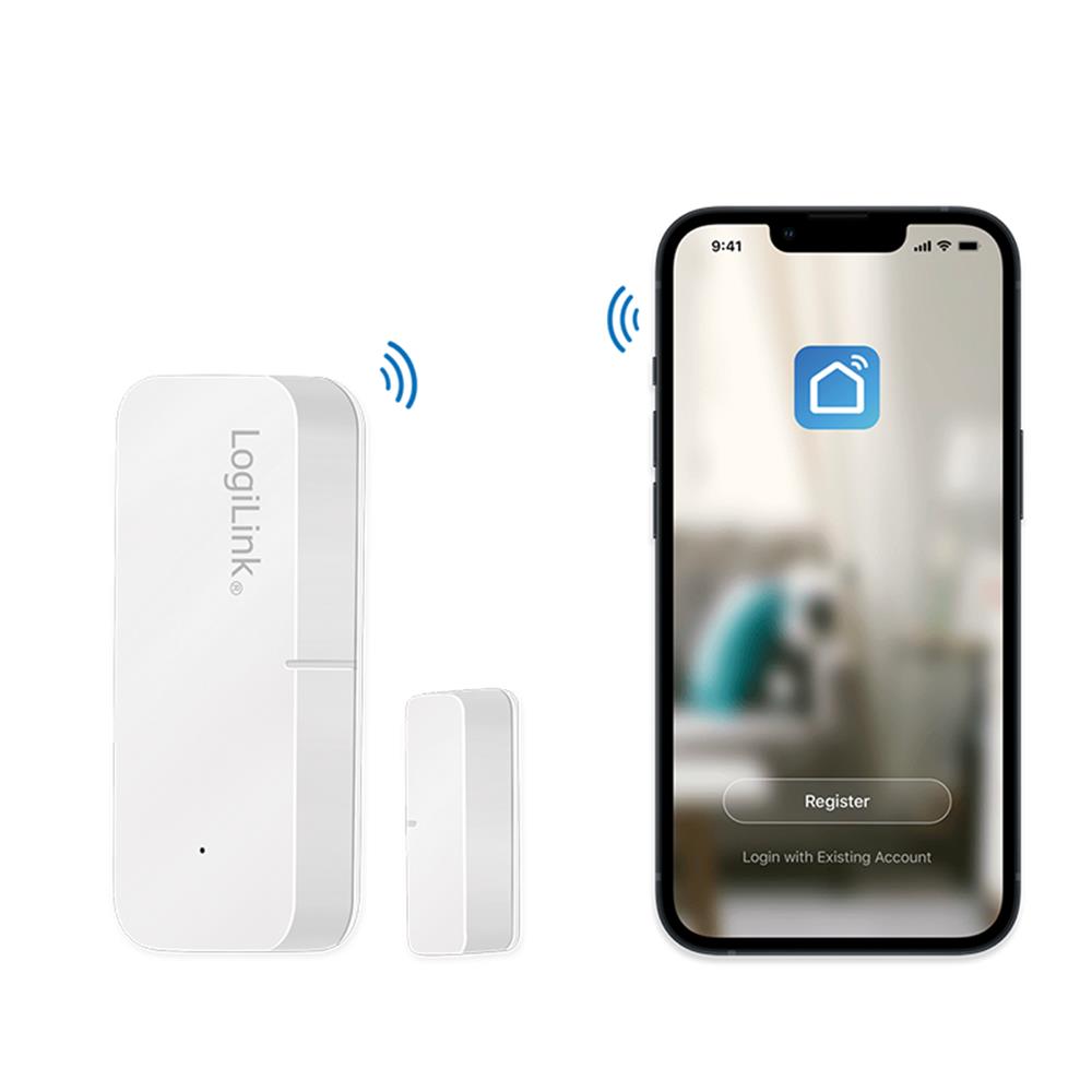 LogiLink Smart Home Wi-Fi Smart Tür- & Fenstersensor Tuya kompatibel