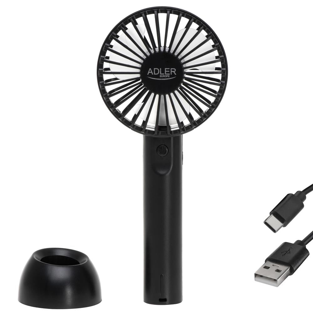 Adler AD 7338 Mini-USB-Ventilator schwarz – Kompakt & mobil für unterwegs