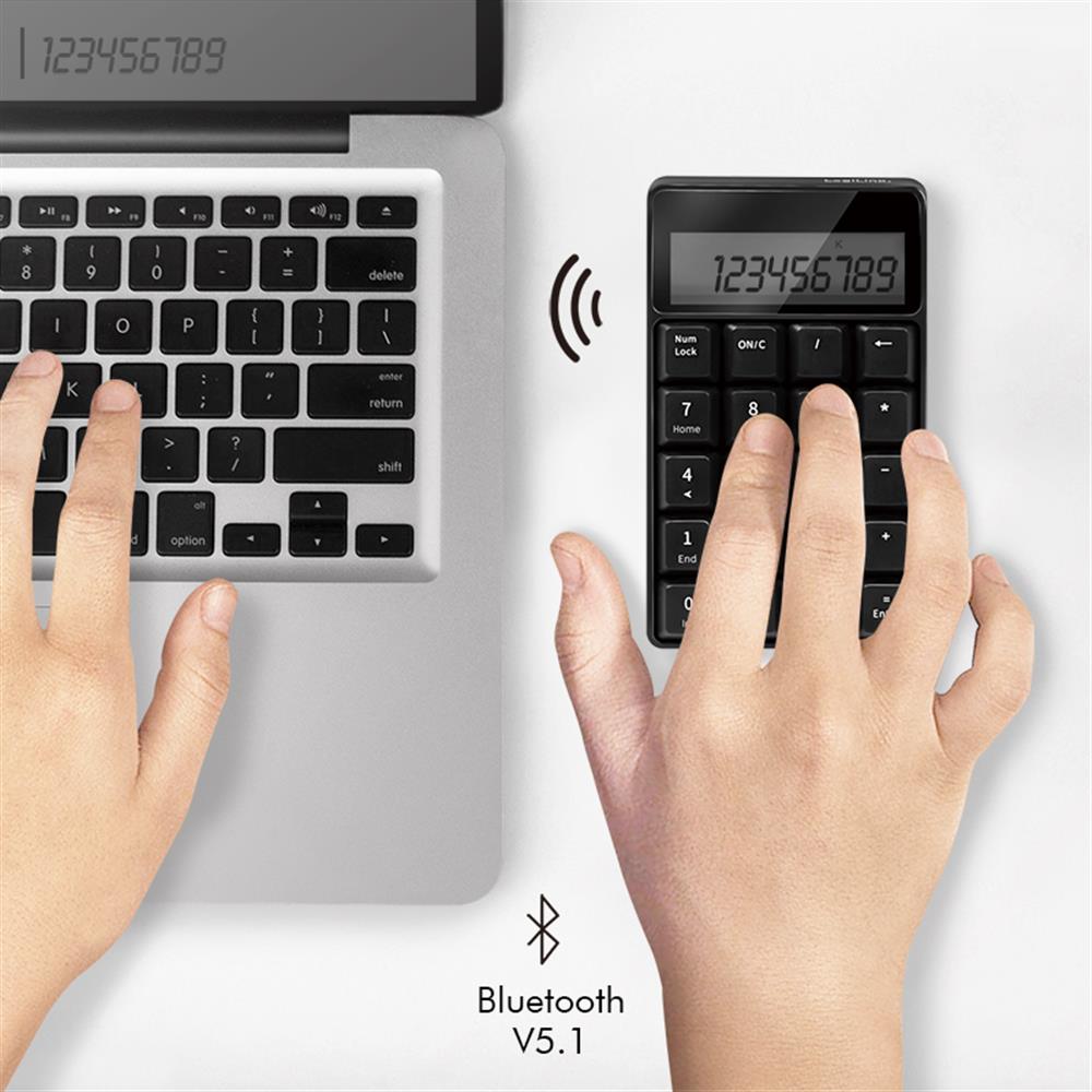 LogiLink Kabelloses Keypad mit Taschenrechner, Bluetooth V5.1, Schwarz