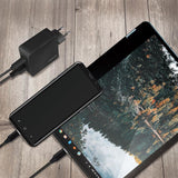 LogiLink Schnellladeadapter Dual-USB mit USB-C (PD) und USB-A (QC), 18W, Schwarz