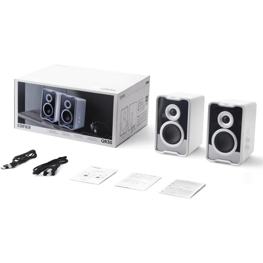 Edifier QR30 Weiß – Aktiver 30W Desktop-Lautsprecher mit Bluetooth 5.4 & RGB