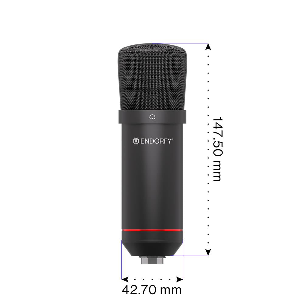 ENDORFY Solum USB Mikrofon Schwarz mit Anti Shock Montage und Gelenkarm