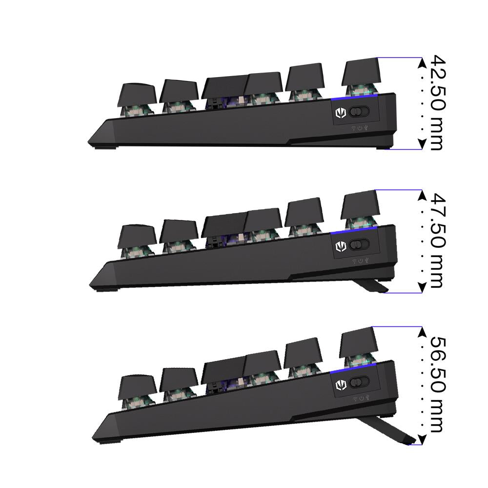 ENDORFY Keyboard Thock TKL Wireless, DE-Layout, Tastatur, Kabellos, Schwarz, Beleuchtet