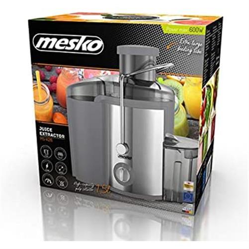 Mesko MS 4126 Entsafter 600 Watt Edelstahl elektrische Saftpresse für Obst und Gemüse