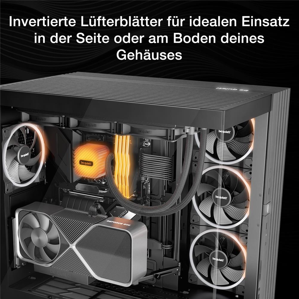 be quiet! Light Wings 140mm PWM Reverse Black 7 invertierte Lüfterblätter hoher Airflow