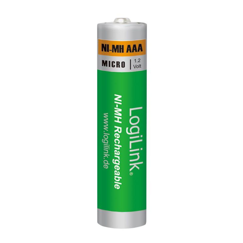 LogiLink wiederaufladbare AAA NiMH-Akkus Micro 1.2V 1000 mAh 4er Pack