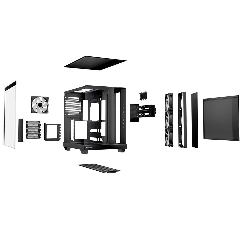 be quiet! Light Base 500 LX Black PC-Gehäuse vollständig verglaste Front- und Seitenpaneele Show Case