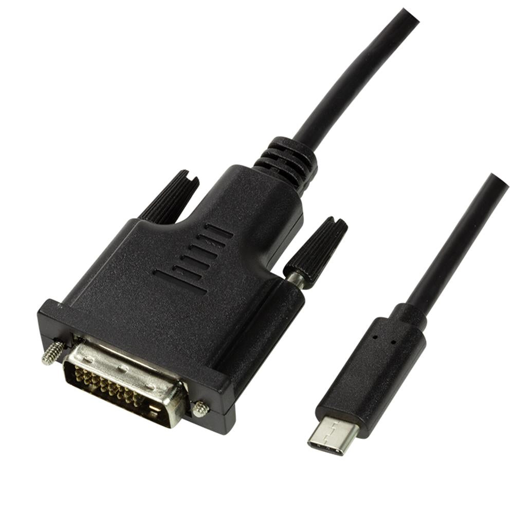 LogiLink USB 3.2 Gen1 Type-C auf DVI-D 24+1 Anschlusskabel 1,8 m schwarz