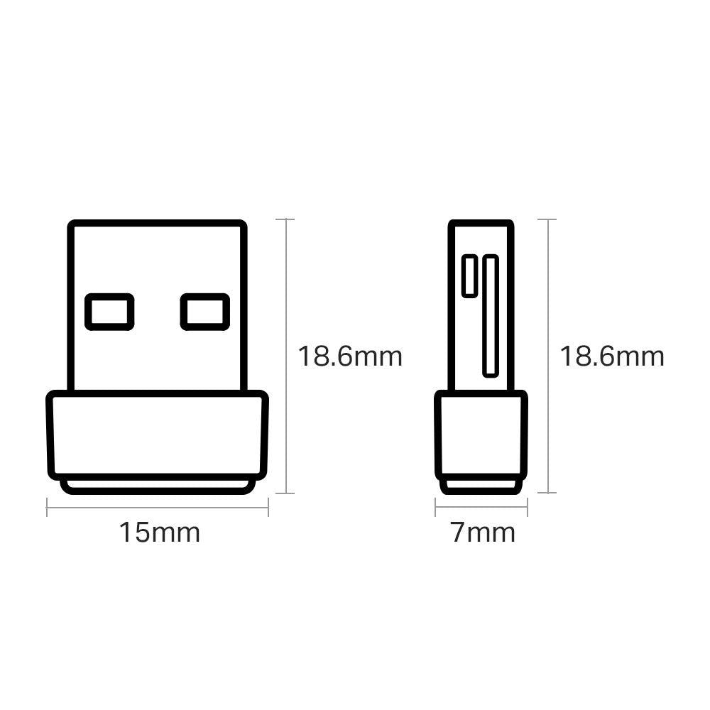 TP-Link Archer T2U Nano AC600 WLAN Nano USB Adapter Dual Band USB 2.0 High Speed Wireless Stick