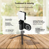 LogiLink Magnetischer Smartphone-Griff mit LED-Licht & BT5.2 Kameraauslöser – MagSafe-kompatibel