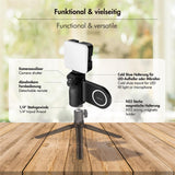 LogiLink Magnetischer Smartphone-Griff mit LED-Licht & BT5.2 Kameraauslöser – MagSafe-kompatibel