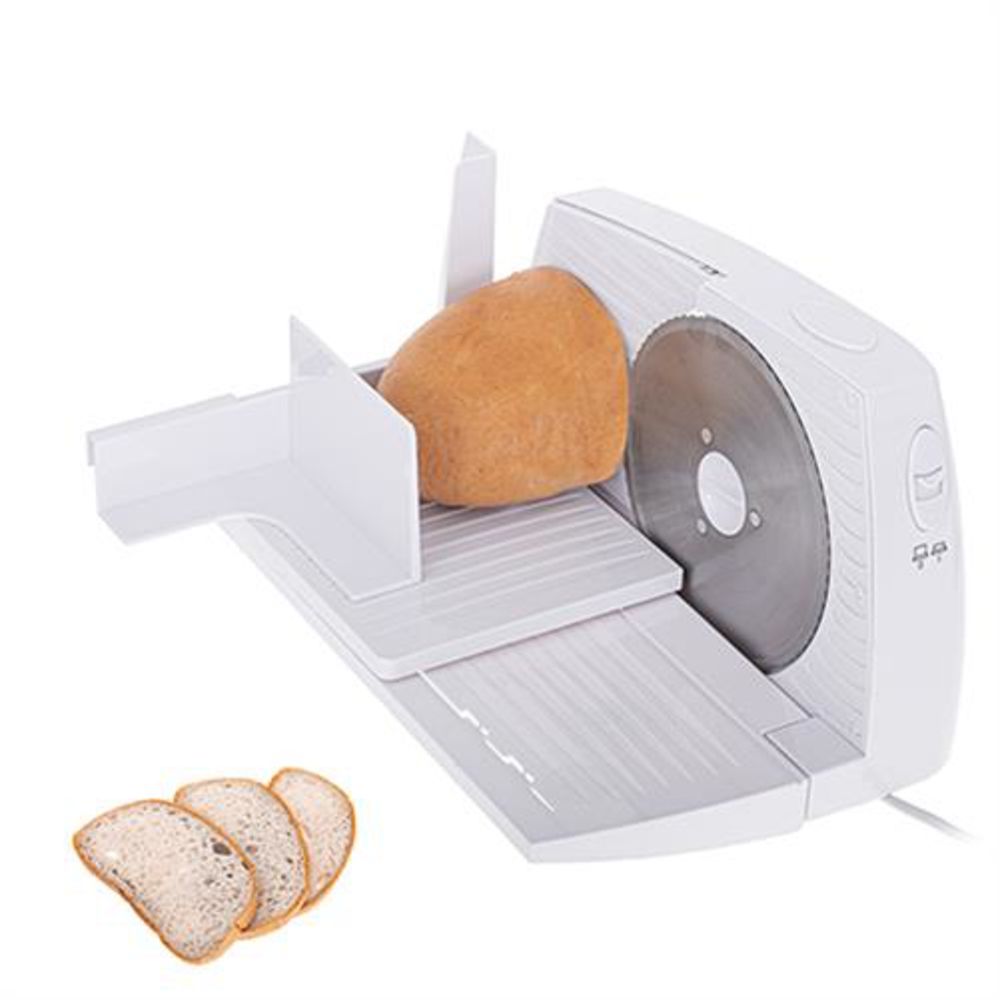 Adler AD 4703 Aufschnittmaschine weiß Brotschneidemaschine Allesschneider faltbar klappbar Gummifüße Abnehmbare Klinge Küchenmaschine