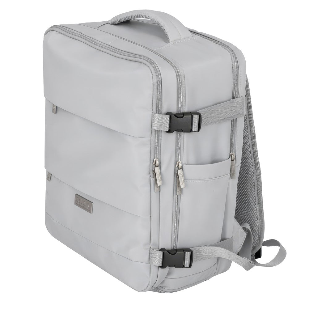 Camry CR 6880mg Reiserucksack 24 Liter, Handgepäck Rucksack mit Laptopfach bis 17 Zoll, Schuhfach, Nassfach, RFID-Fach, Business, Sport und Reisen, mittel grau