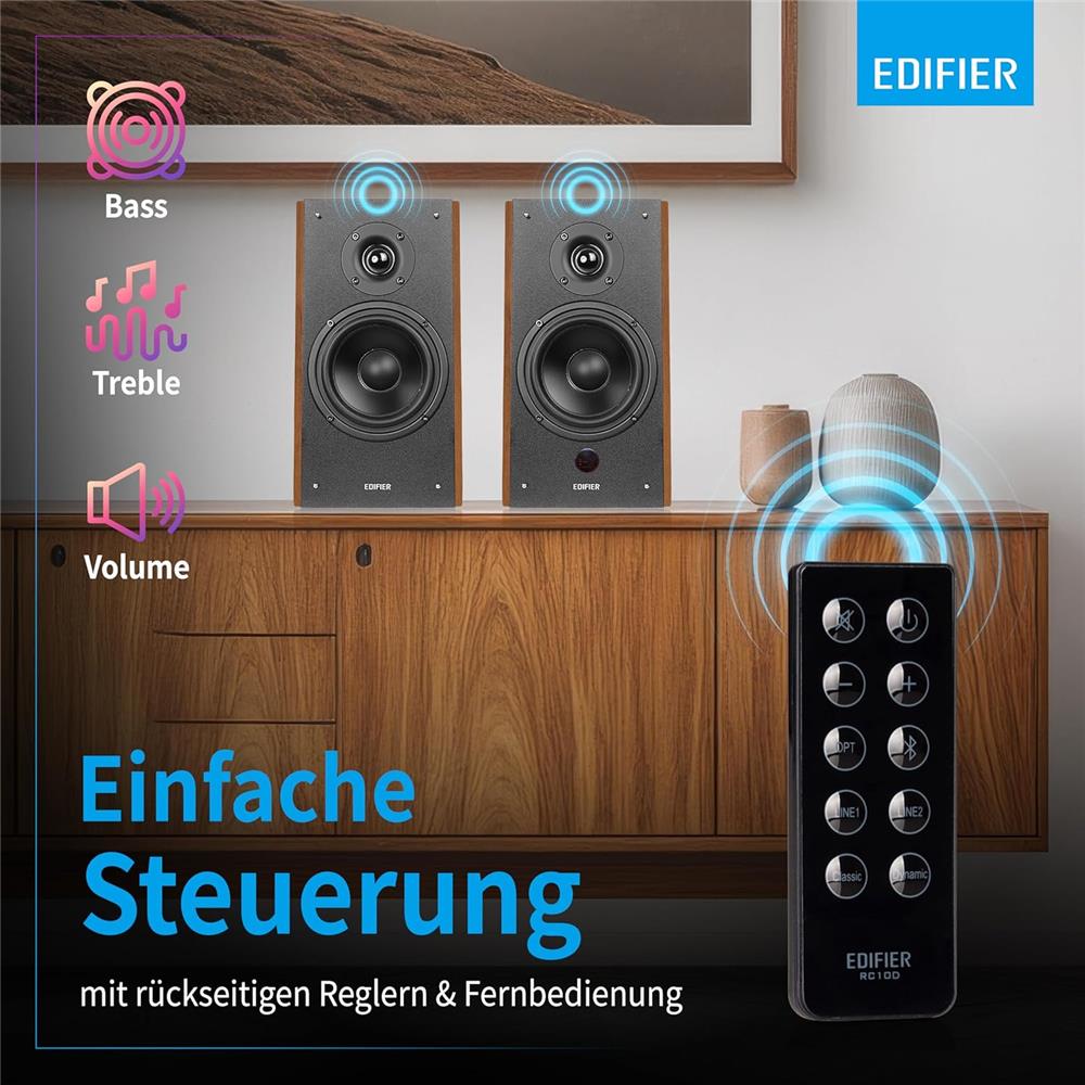 Edifier R2000DB – 2.0 Bluetooth Lautsprecher, 120W RMS, Optical, Warm Oak