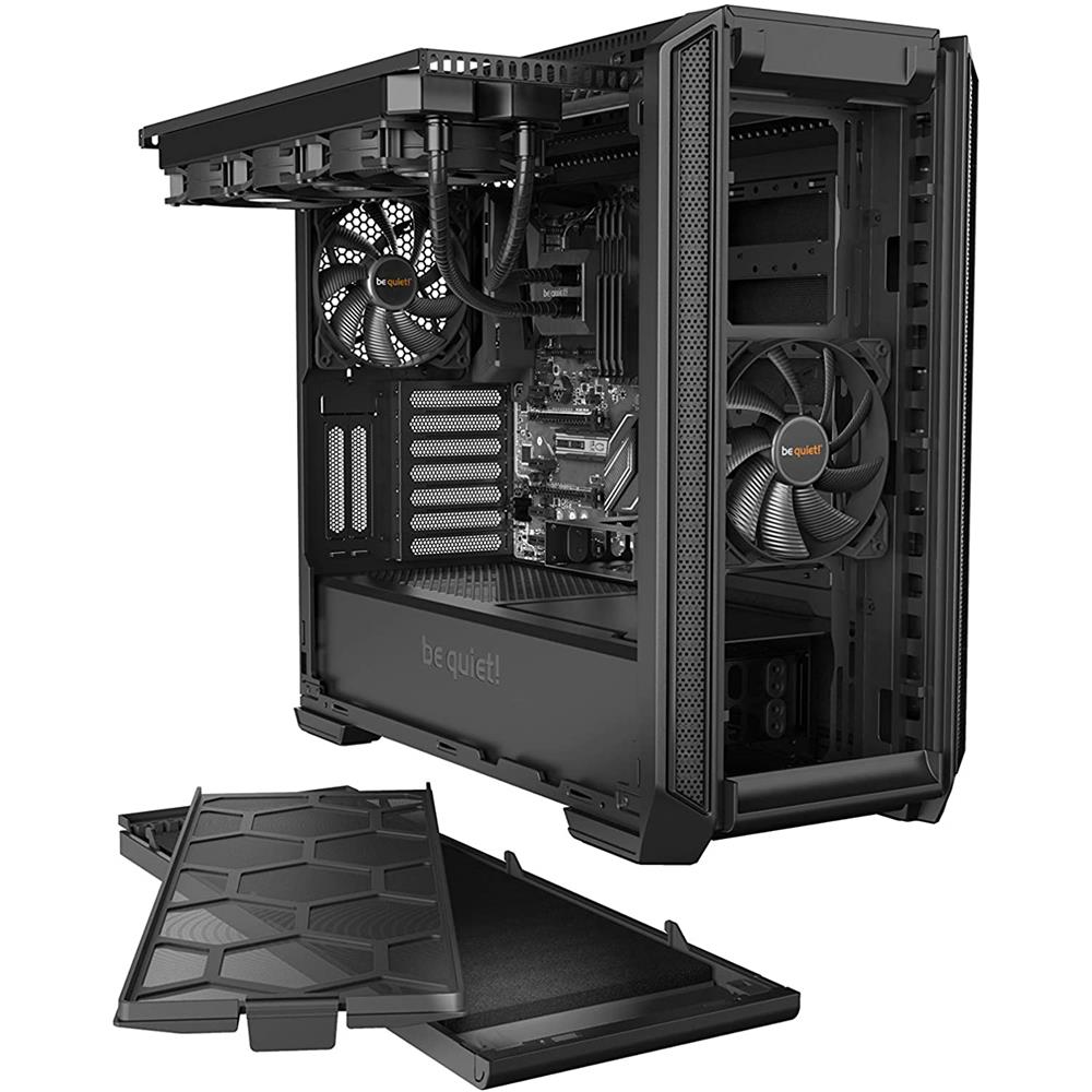 be quiet! Silent Base 601 Black PC-Gehäuse, 2x Pure Wings 2 140mm Lüfter, bis 360mm Radiator