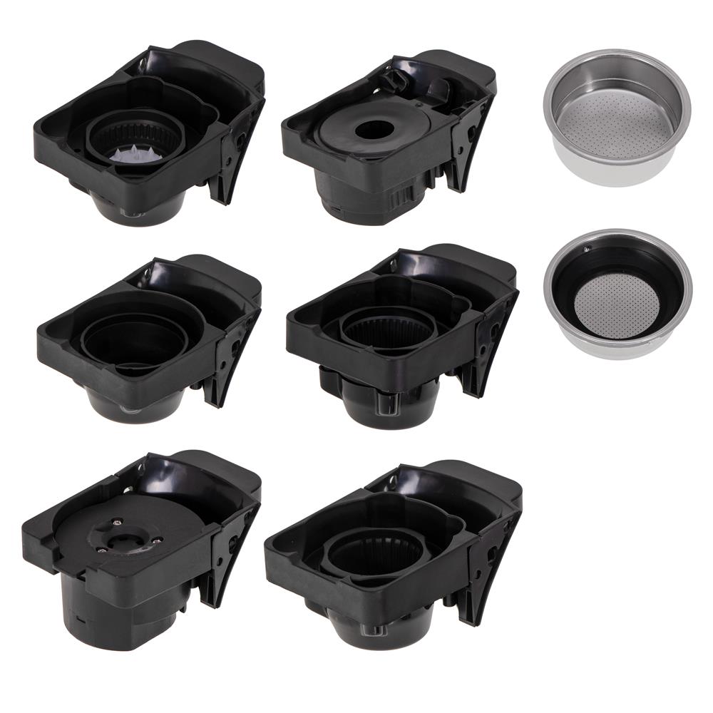 Camry CR 4414bm Multi-Kapsel-Espressomaschine, 19 bar Kaffeemaschine für Kapseln, Pads und gemahlenen Kaffee, kompakt fürs Büro und Zuhause, Mocca/Schwarz