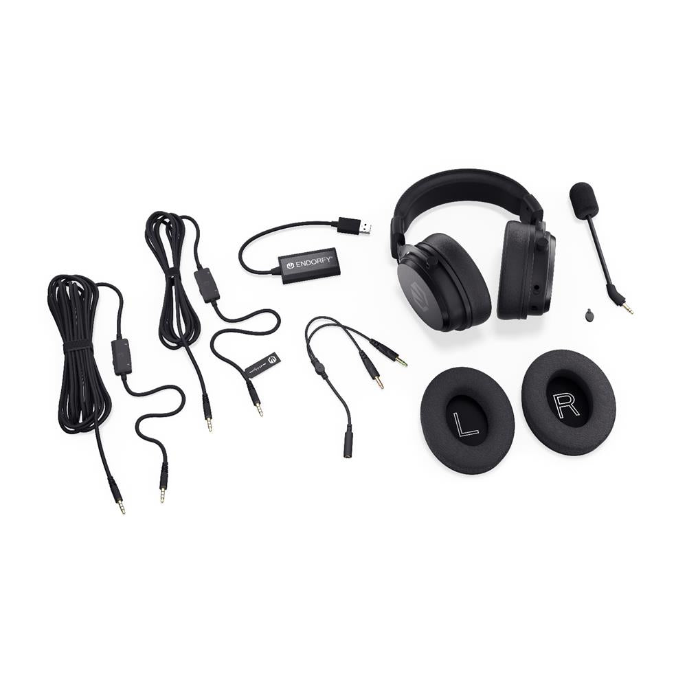 ENDORFY VIRO Plus USB EY1A001, Schwarz, Gaming Headset, Kopfhörer mit Mikrofon, Klinke, Over-Ear