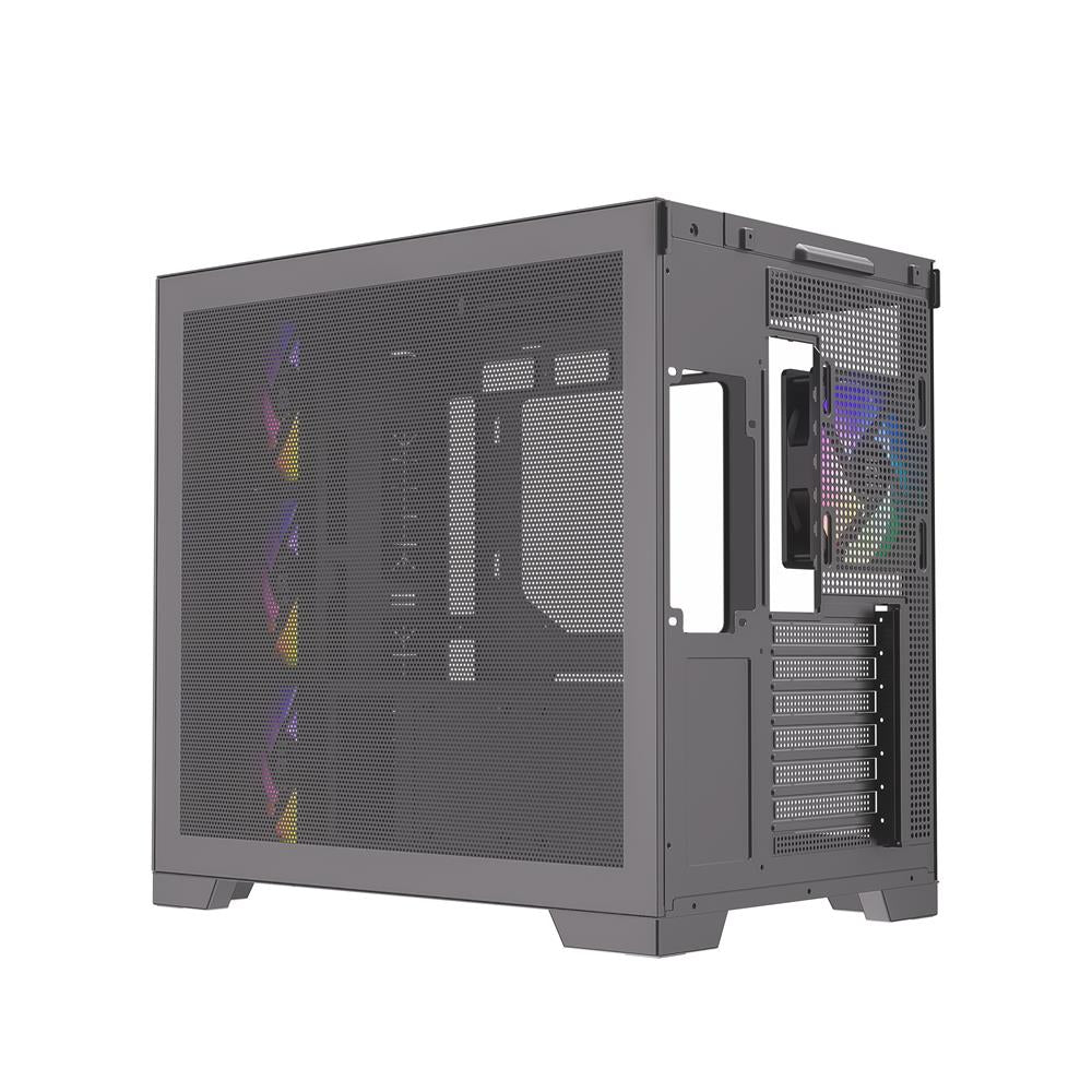 Silentware View A-RGB Black – Showcase Midi Tower mit Glasfront, Glas-Seitenfenster & 4 RGB Lüftern