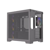 Silentware View A-RGB Black – Showcase Midi Tower mit Glasfront, Glas-Seitenfenster & 4 RGB Lüftern