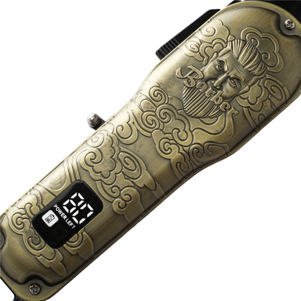 Adler AD 2857 Barber Profi Haarschneider Trimmer, Rasierapparat Haartrimmer für Bart, Kopfhaar und Koteletten, Keramikklinge, USB-C, Metallgehäuse Golden