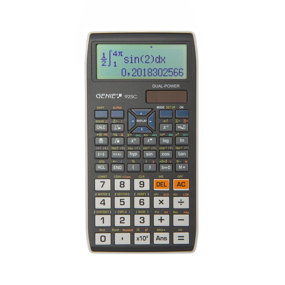 GENIE wissenschaftlicher Schulrechner 92 SC 580, Dual Power, schwarz