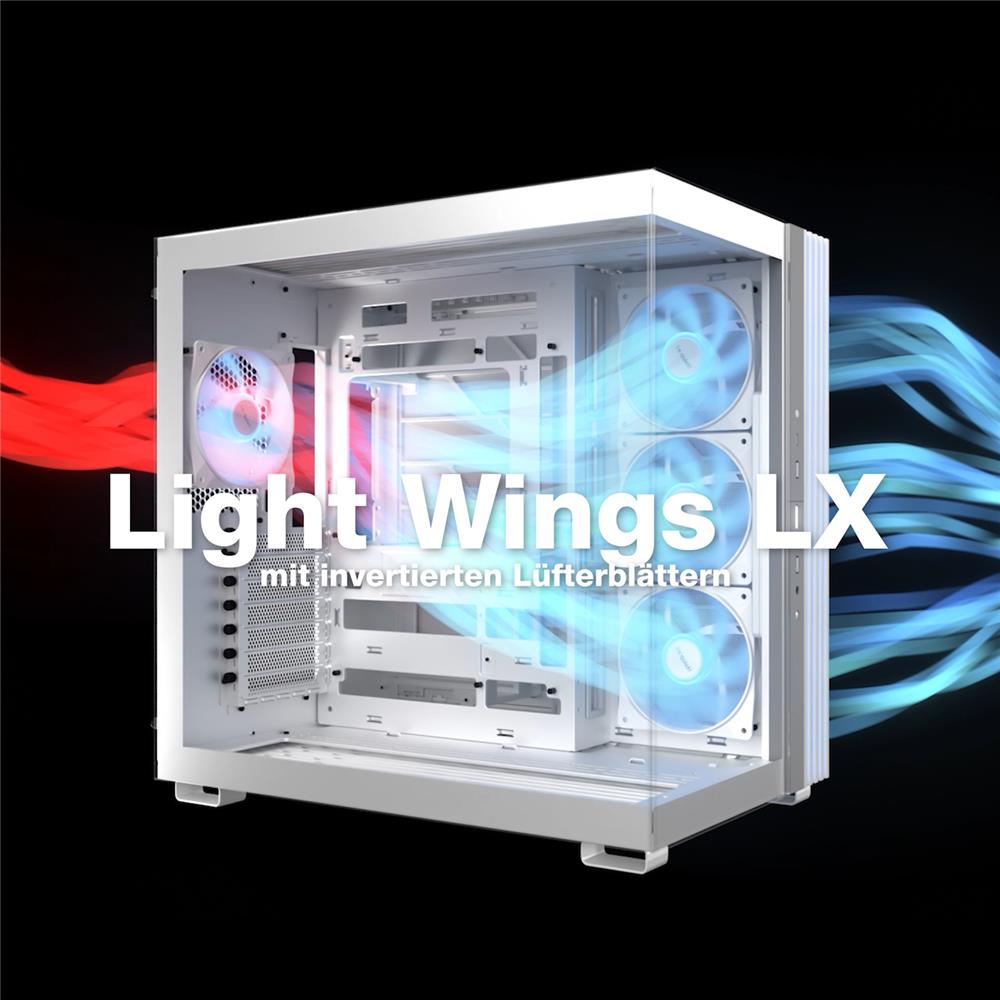 be quiet! Light Base 600 DX White PC-Gehäuse atemberaubender Panorama-Blick Show Case