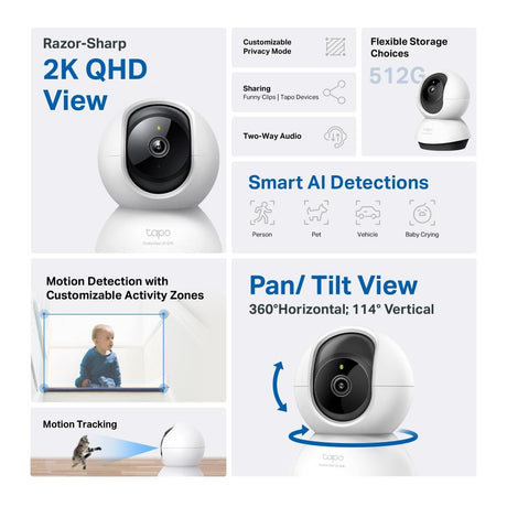 TP-Link Tapo C220 2K 4MP WLAN Kamera schwenkbar neigbar Nachtsicht KI Erkennung