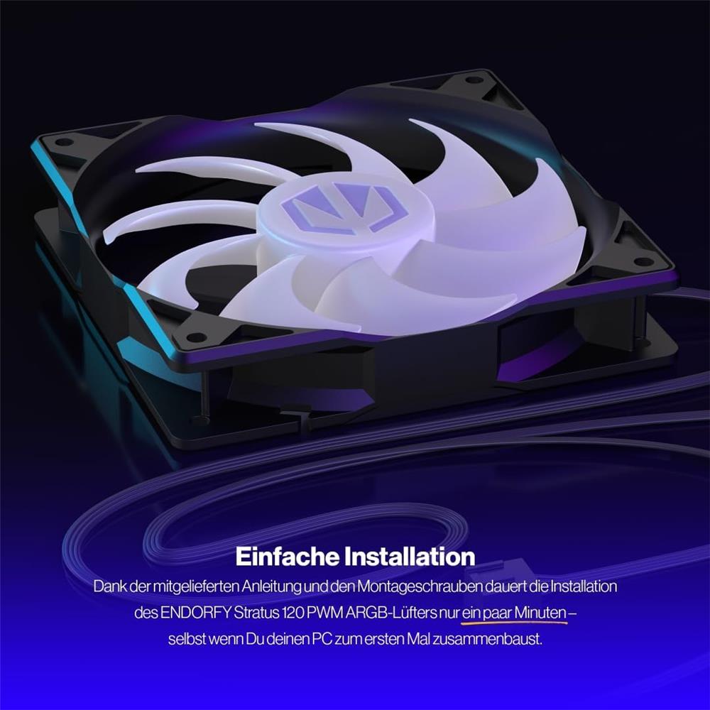 ENDORFY Stratus 120 PWM ARGB PC-Gehäuselüfter, 120mm, Beleuchtet | EY4A008