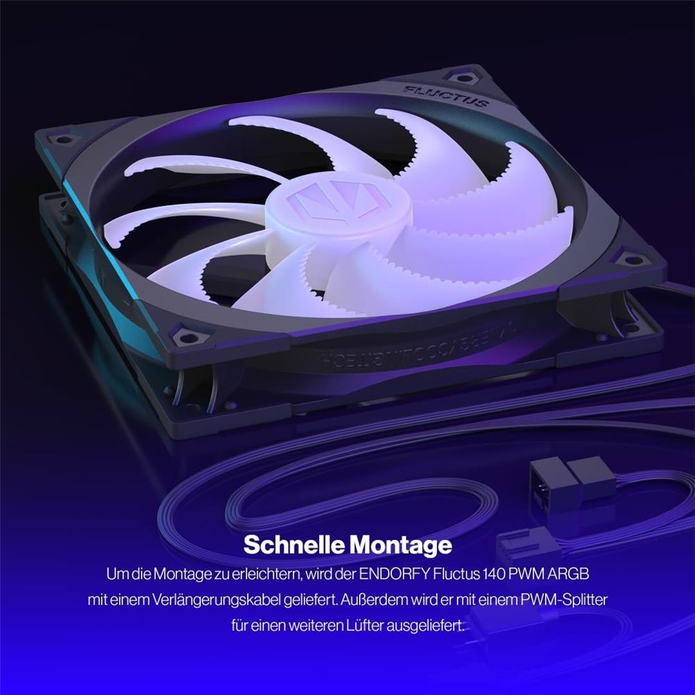 ENDORFY Fluctus 140 PWM ARGB PC-Gehäuselüfter, 140mm, Beleuchtet | EY4A004