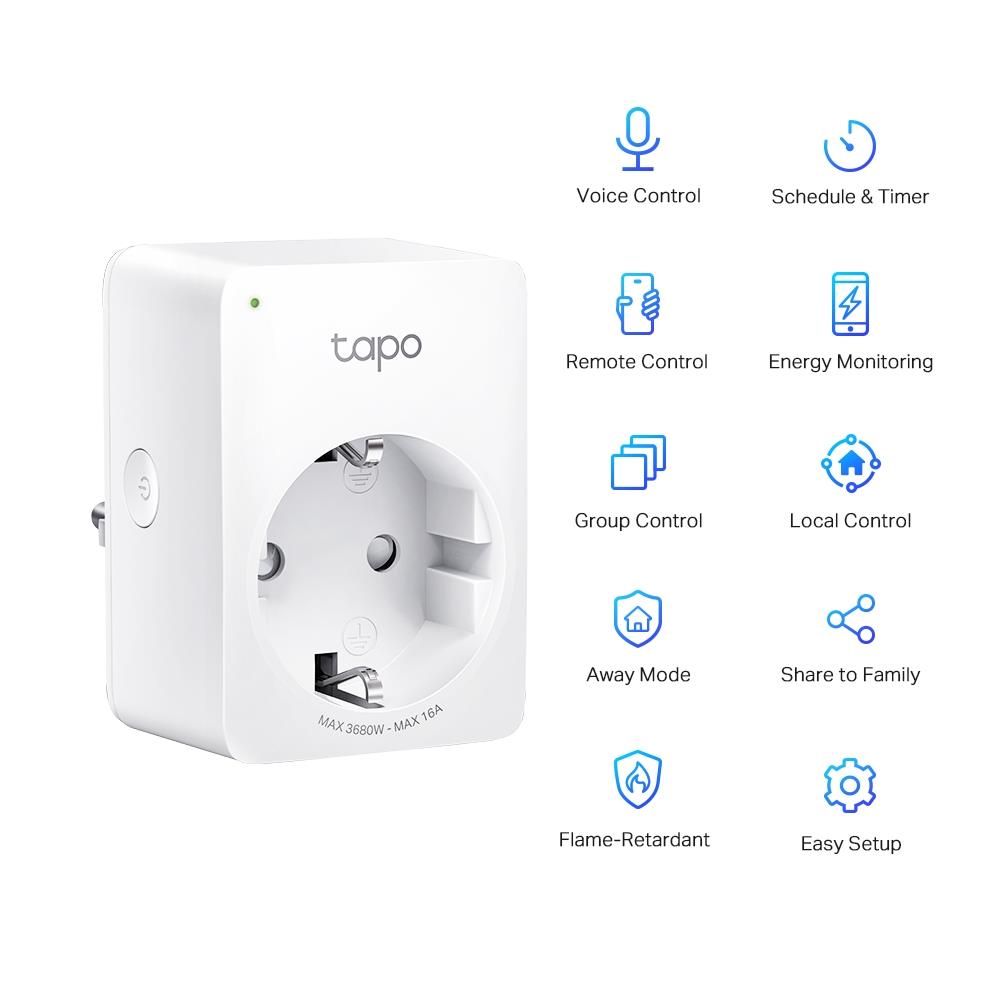 TP-Link Smart Home WLAN Plug Tapo P110 Mini WLAN Steckdose, Energieverbrauchsanzeige