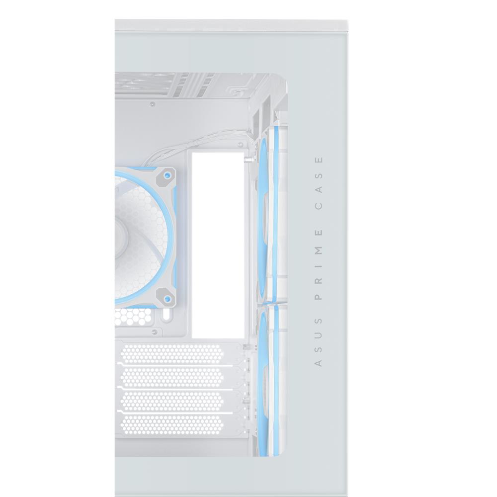 ASUS Prime AP202 ARGB White mATX PC Gehäuse mit Panorama Glas und GPU bis 420 mm