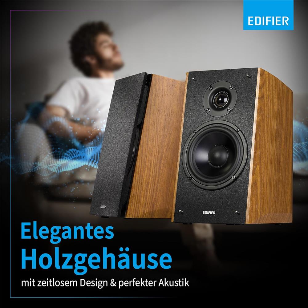 Edifier R2000DB – 2.0 Bluetooth Lautsprecher, 120W RMS, Optical, Warm Oak