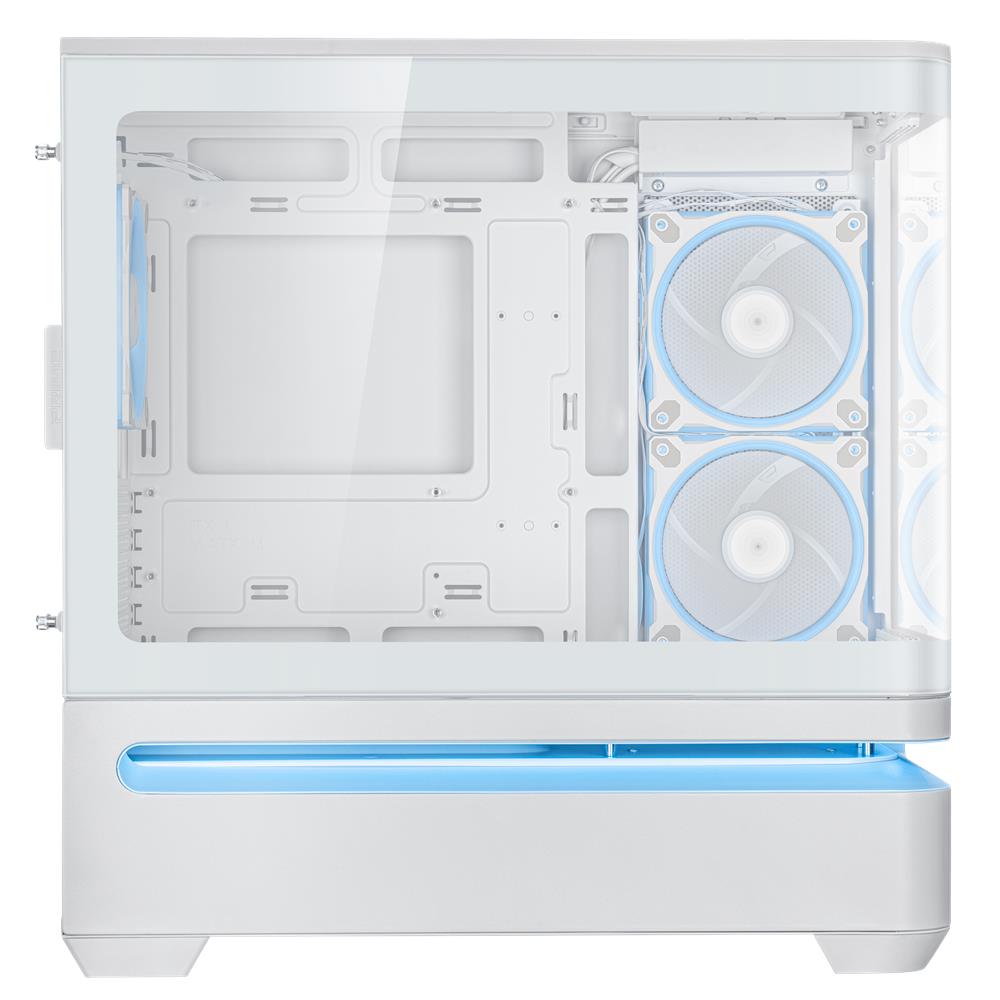 ASUS Prime AP202 ARGB White mATX PC Gehäuse mit Panorama Glas und GPU bis 420 mm