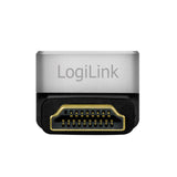 LogiLink HDMI-Adapter, A/M zu A/F, 90° gewinkelt, 8K/60 Hz, schwarz/grau