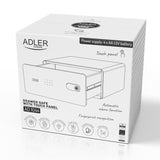 Adler AD 1044 Tresor mit Fingerabdruck, Möbeltresor 17 L, Safe mit Zahlencode, Notschlüssel, Alarm, Touchscreen, Dokumententresor für Zuhause Büro, Schwarz
