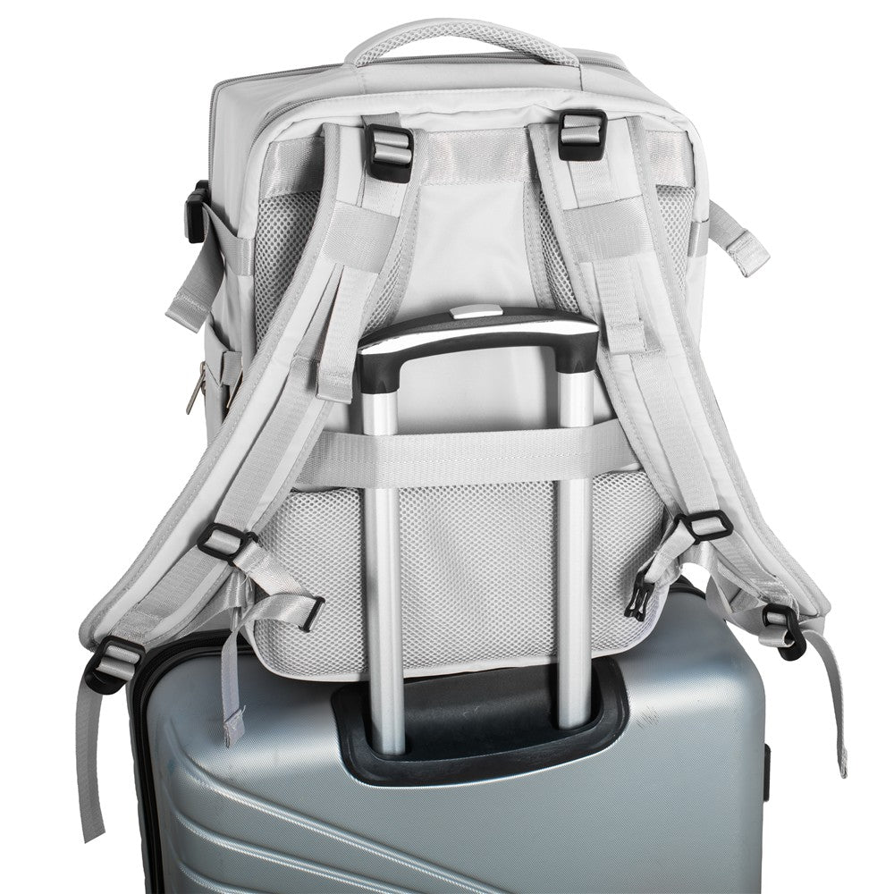 Camry CR 6880mg Reiserucksack 24 Liter, Handgepäck Rucksack mit Laptopfach bis 17 Zoll, Schuhfach, Nassfach, RFID-Fach, Business, Sport und Reisen, mittel grau