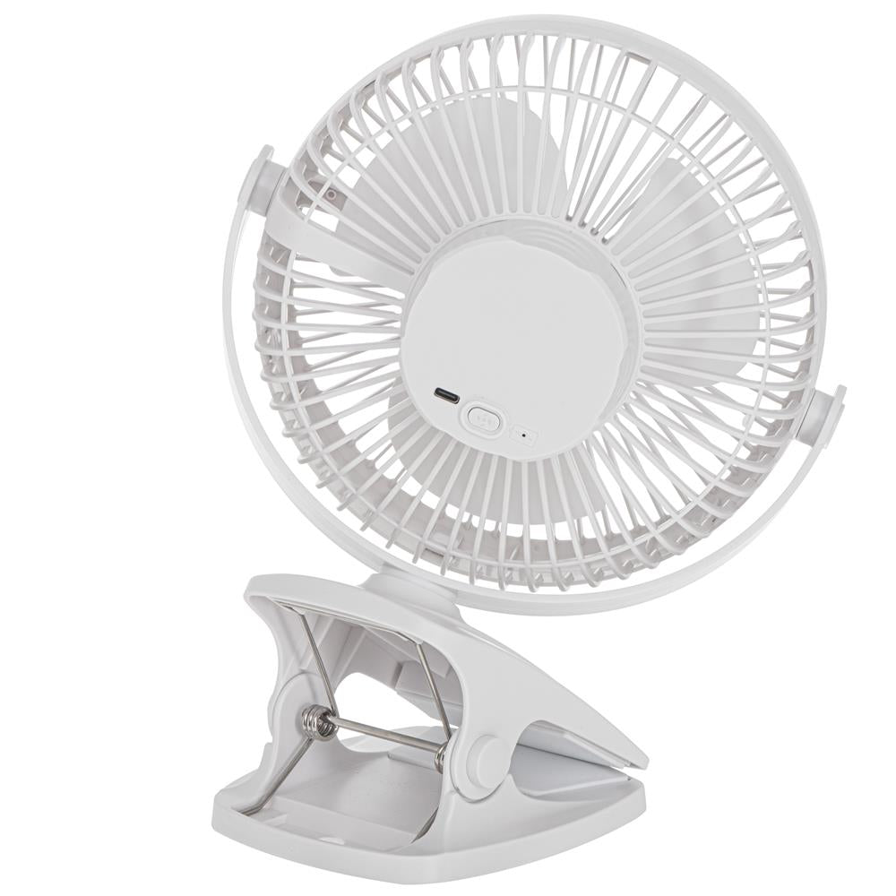 Adler AD 7342 White 2-in-1 Akku-Ventilator – Tisch- & Clipventilator, leise & flexibel