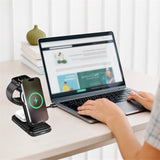 LogiLink 4-in-1 Ladestation – MagSafe kompatibel, kabellos, max. 20,5 W, schwarz