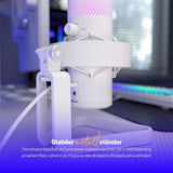 ENDORFY AXIS Streaming Onyx White, weißes Mikrofon, Kopfhöreranschluss, RGB