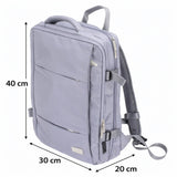Camry CR 6881lp Reiserucksack 24L erweiterbar, Handgepäck Rucksack mit Laptopfach bis 15,6 Zoll, Business Backpack mit RFID-Fach, USB-Anschluss, Trolleykompatibel helllila